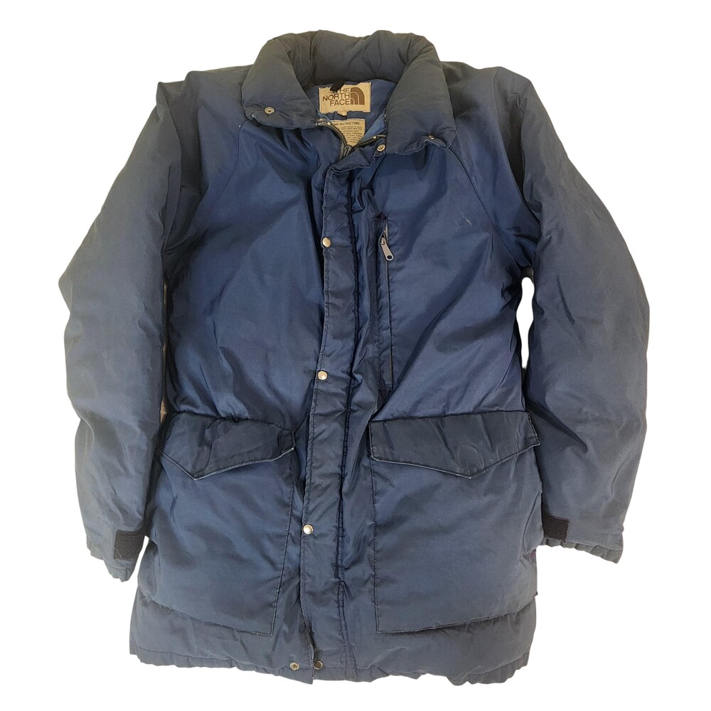 Vntg The North Face Jacket Mens XL Blue Goose Down Puffer Parka Long Coat